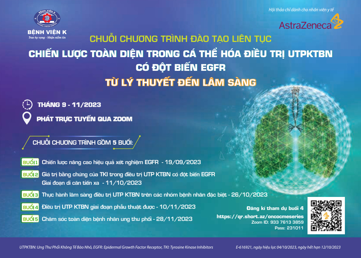 BUỔI 4 - CHIẾN LƯỢC TOÀN DIỆN TRONG CÁ THỂ HÓA ĐIỀU TRỊ UTPKTBN CÓ ĐỘT BIẾN EGFR - TỪ LÍ THUYẾT ĐẾN LÂM SÀNG