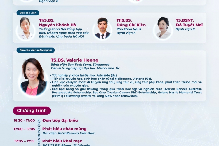 HỘI THẢO KHOA HỌC DÀNH CHO NHÂN VIÊN Y TẾ "CÁ THỂ HÓA ĐIỀU TRỊ UNG THƯ PHỤ NỮ VỚI LIỆU PHÁP ỨC CHẾ PARP TỪ CHẨN ĐOÁN, TƯ VẤN ĐẾN CHĂM SÓC TOÀN DIỆN"